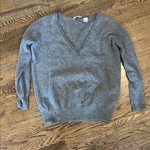 Autumn Cashmere Brown Gray V-Neck Sweater